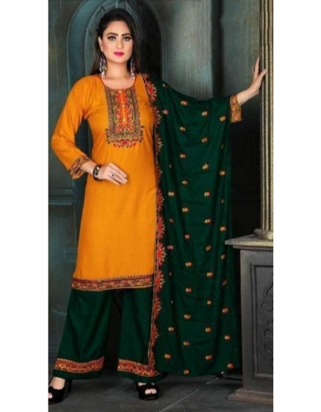 Beautiful Diwali Embroidery Women Kurti Palazzo with Dupatta set mahezon
