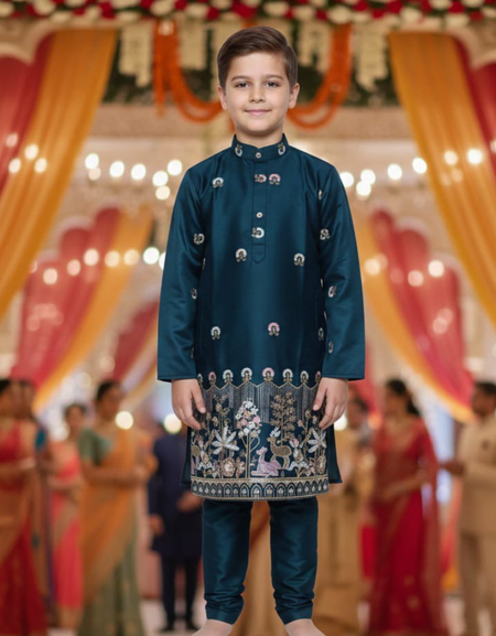 Festive Ethnic Traditional Indian Kids Boy Indian Kurta Pajama Set mahezon