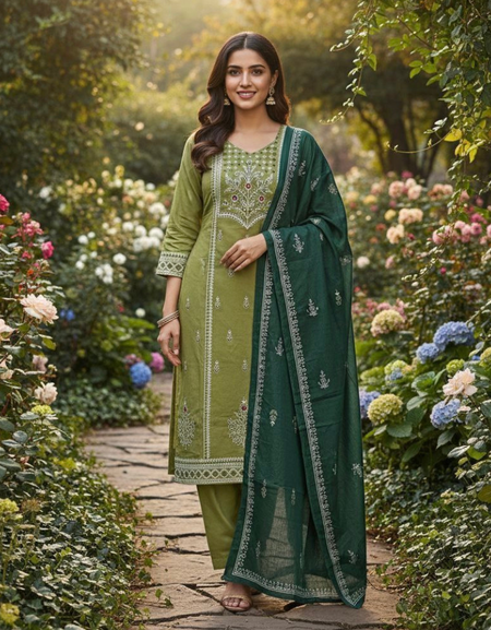 Cotton Women Kurti Pant Dupatta Set mahezon