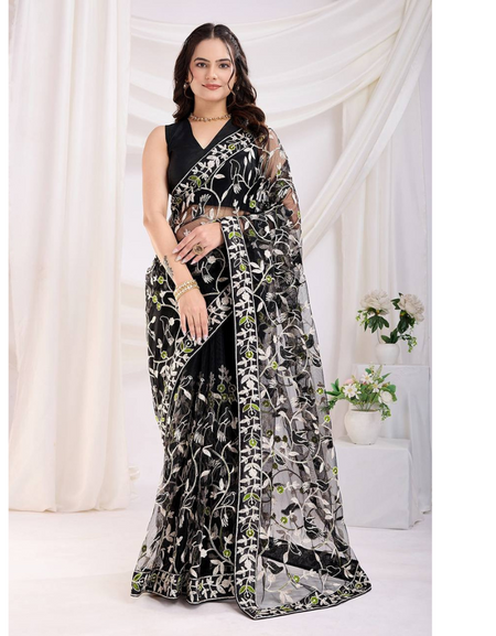 Designer Embroidery Fancy Party wear Women's Saree mahezon