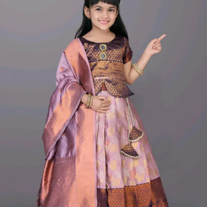 Ethnic Kids Purple Girl Lehenga Choli Dupatta mahezon