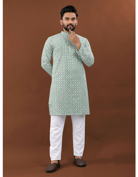Ethnic Indian Traditional Lucknowi Men Kurta Pajama mahezon