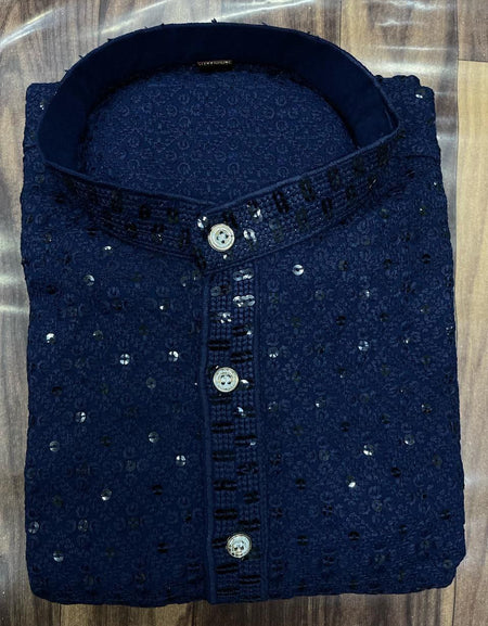 Father and Son Navy Blue Same Matching Kurta Dress Set mahezon