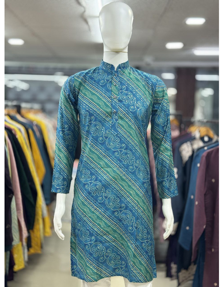 Festive Bandhani Print Stylish Men Kurta Pajama Set mahezon