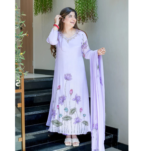 Festive Designer A Line Women’s Kurta Pant Dupatta Suit mahezon