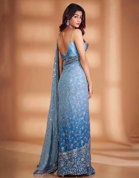 Festive Designer Blue Sequence Women’s Saree mahezon