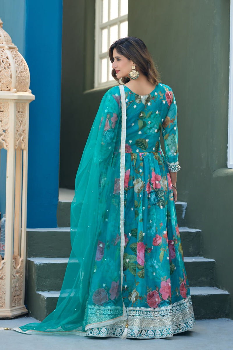 Festive Designer Wedding Women Gown Dupatta Dress – mahezon