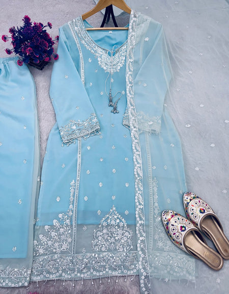 Festive Top Palazzo Dupatta Suit mahezon