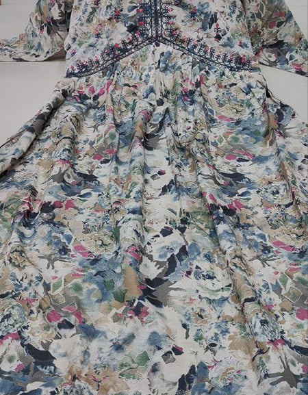 Women's White Alia Cut Kurta Pant Dupatta Suit mahezon