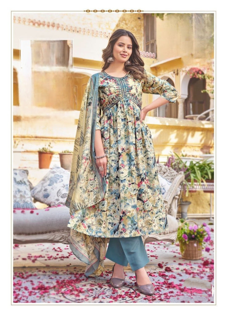 Women's White Alia Cut Kurta Pant Dupatta Suit – mahezon