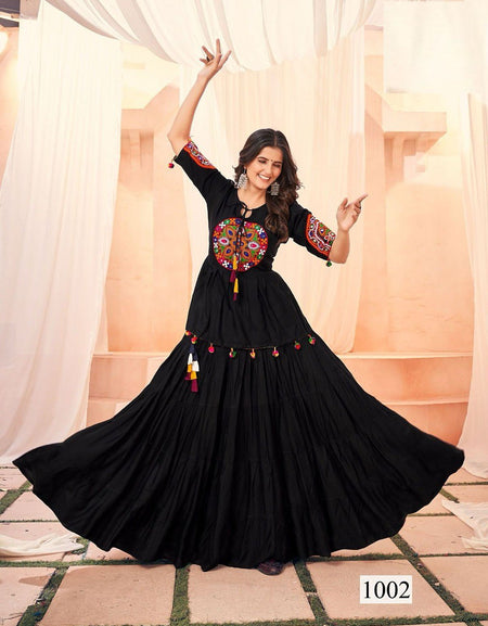 Navratri Women Black Top and Skirt Dress mahezon