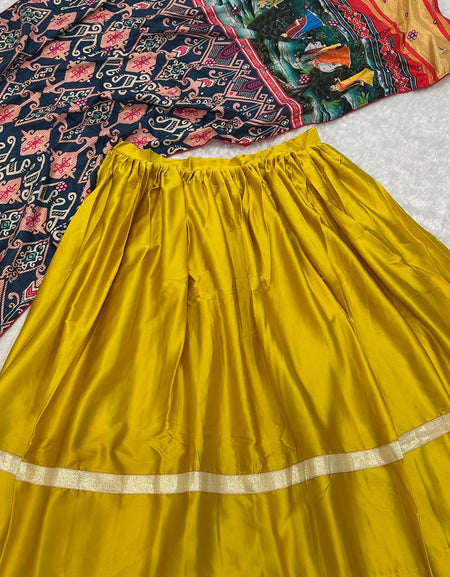 Traditional Navratri Garba Yellow Women Lehenga Choli mahezon