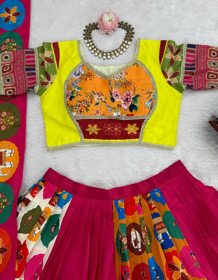 Navratri Special Embroidery Garba Women Lehenga Choli Dupatta Set mahezon