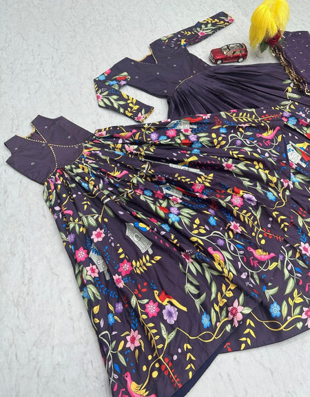 Mom Daughter Same Twinning Gown Dresses Kalamkari mahezon