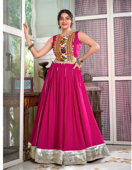 Navratri Gamthi Embroidery Women Lehenga Choli mahezon