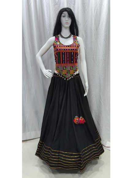 Navratri Indian Garba Embroidery Mirror Work Women Lehenga Choli mahezon