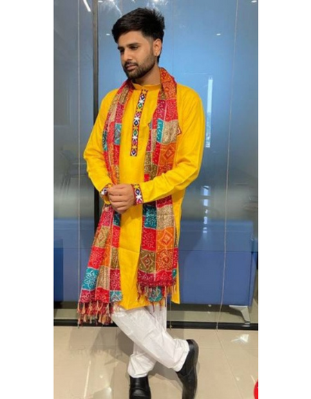 Navratri Traditional Stylish Men Kurta Dupatta mahezon