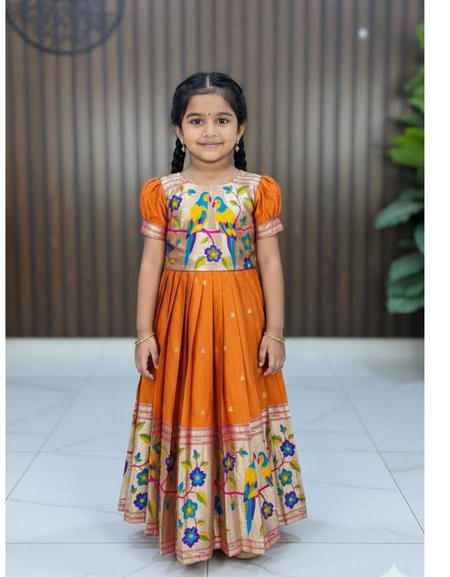 Paithani Festive Kids Girls Gowns