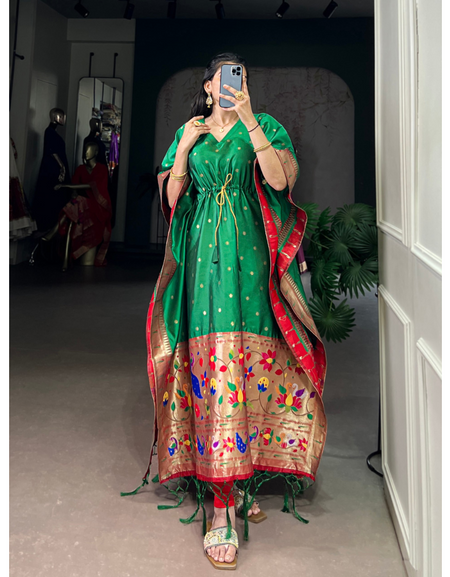 Paithani Jacquard Women Kaftan mahezon