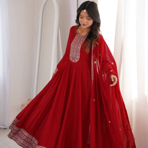 Party Wear Designer Anarkali Women Gown with Dupatta Suit mahezon