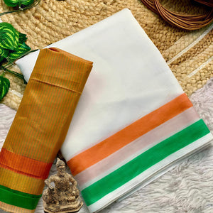 Tiranga Women Special Tricolor Saree mahezon
