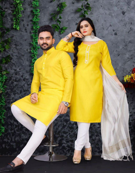 Traditional Couples Wear Indian Same Matching Outfits Set mahezon