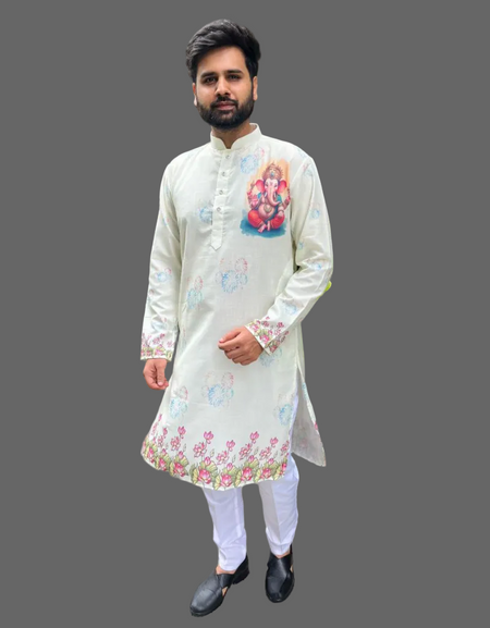 Traditional Men’s Stylish Ganesh Chaturthi Special Kurta Pajama mahezon