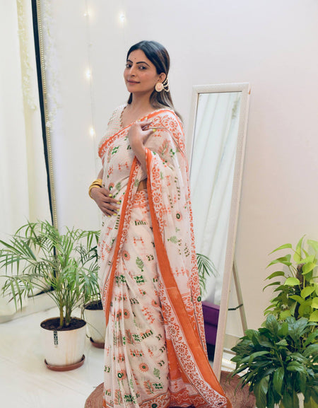 Tricolor Women’s Saree for Republic and Independence Day mahezon