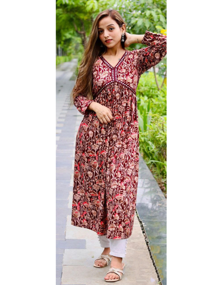 Alia Naira Cut Stylish Women  Kurta mahezon