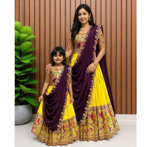 Festive Matching Mother Daughter Lehenga Choli Set with Dupatta mahezon