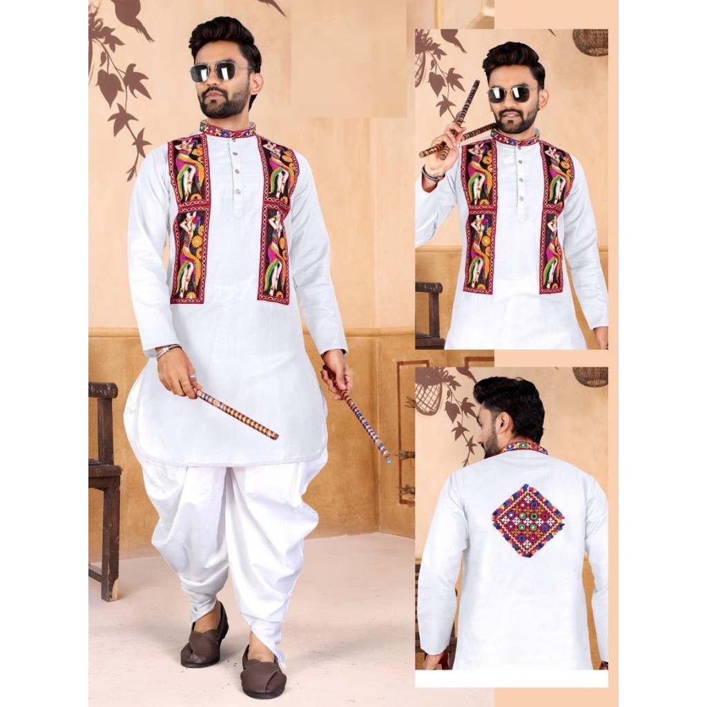 Navratri Traditional Indian Men Kurta Dhoti Garba Dress