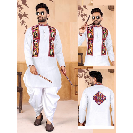 Navratri Traditional Indian Men Kurta Dhoti Garba Dress mahezon