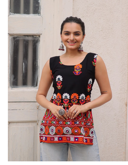 Navratri Garba Embroidery Women Top mahezon