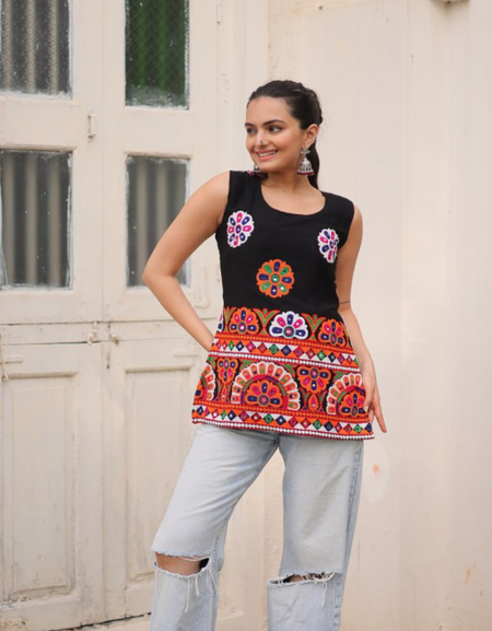 Navratri Garba Embroidery Women Top mahezon