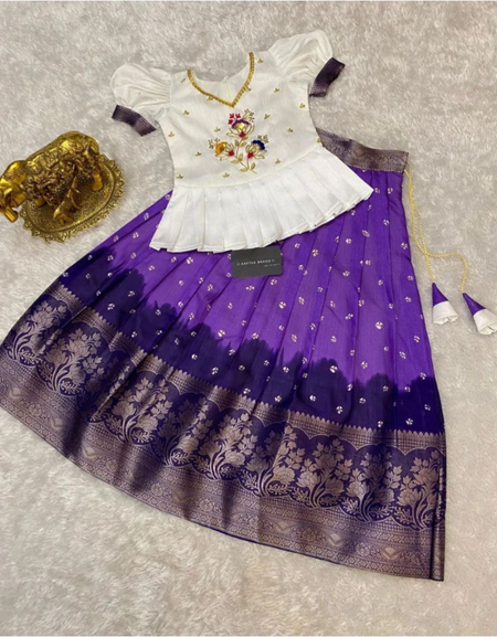 Kids Girl Stylish Lehenga Blouse for Wedding Reception mahezon