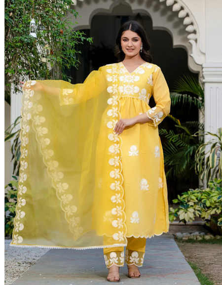 Embroidery Festive Women’s Kurta Pant Dupatta Set mahezon