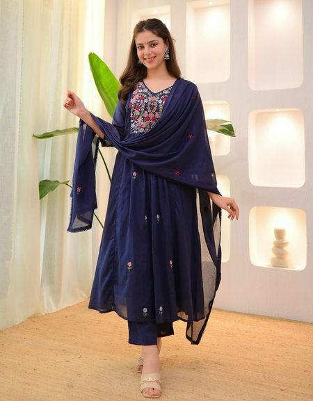 Festive Cotton Women’s Kurta Pant Set with Dupatta mahezon