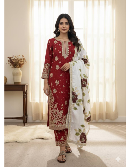 Wedding Wear Women Top Palazzo Dupatta Suit Dress Royal Export