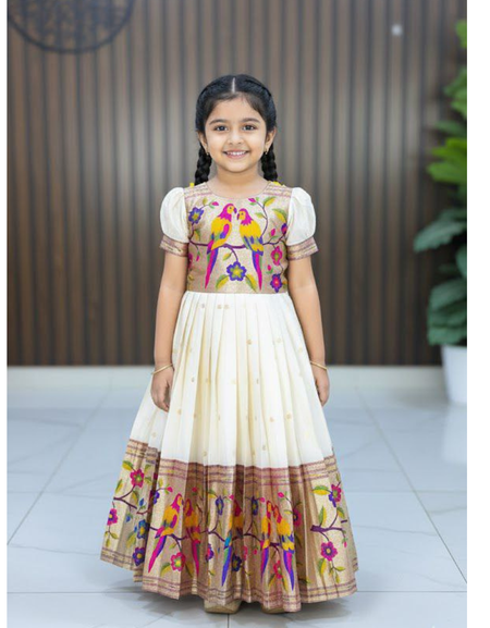 Paithani Festive Kids Girls Gowns