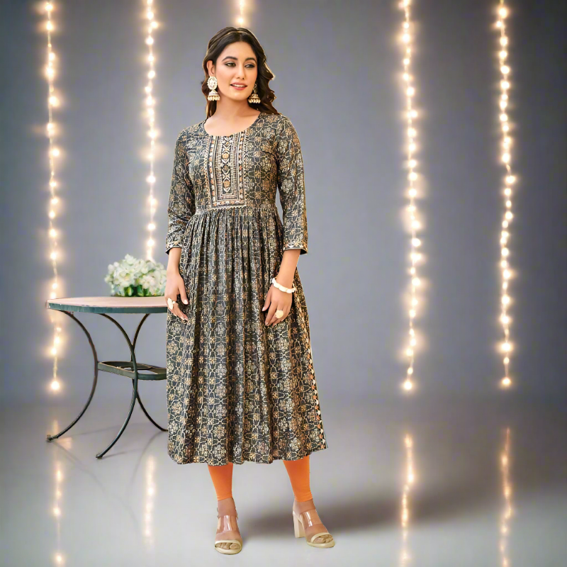 Indian Traditional Party Wear Women Naira Cut Kurti Dress – mahezon
