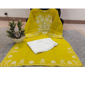 Comfortable Embroidery Cotton Women Co-Ord sets mahezon