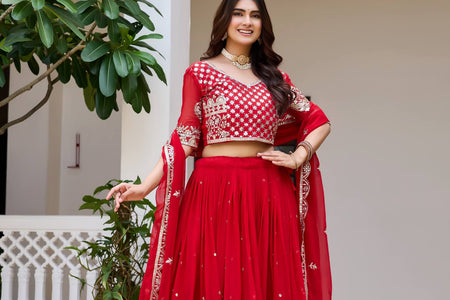 5 Reasons Why a Red Georgette Lehenga is the Ultimate Choice for This Wedding Season