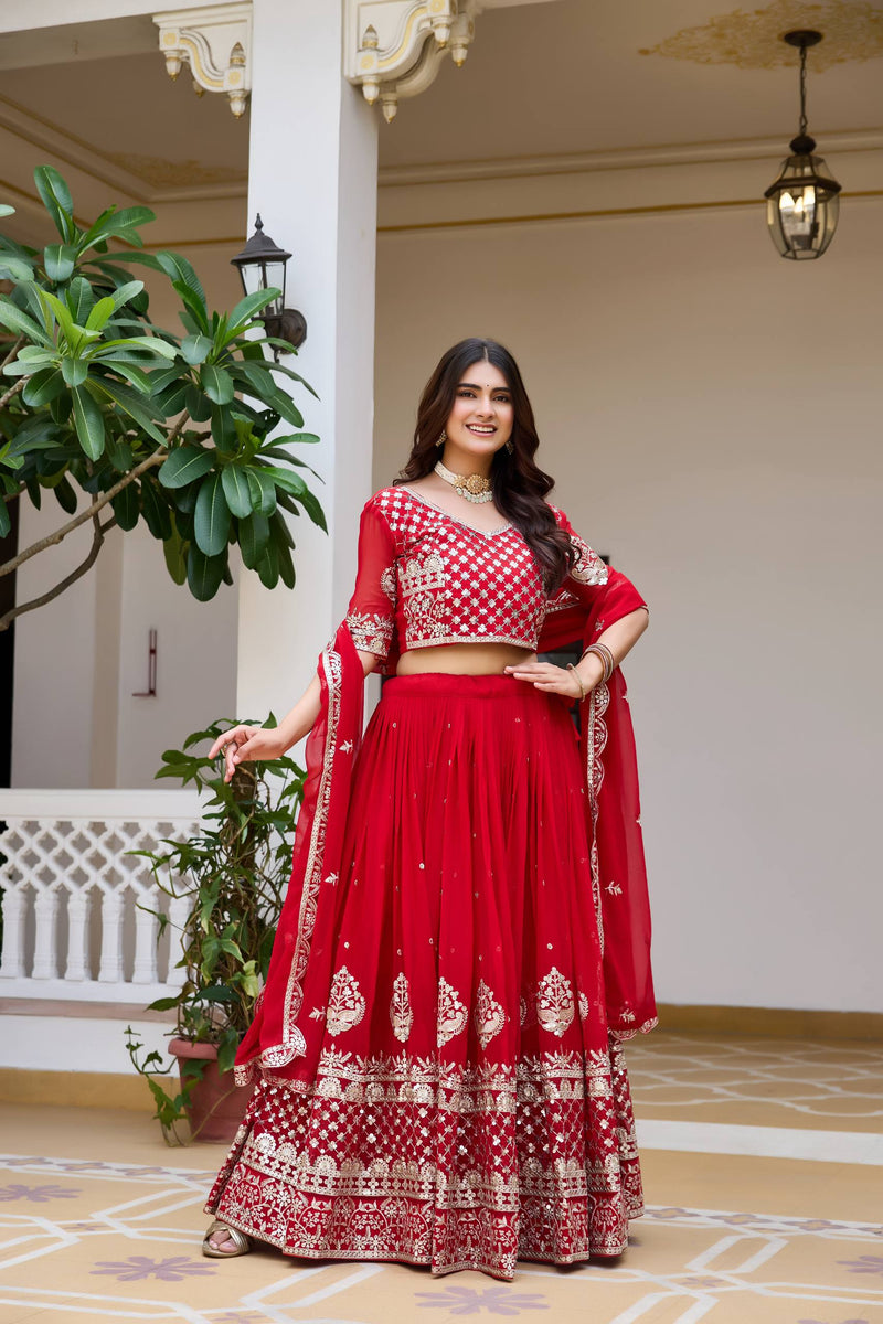 5 Reasons Why a Red Georgette Lehenga is the Ultimate Choice for This Wedding Season