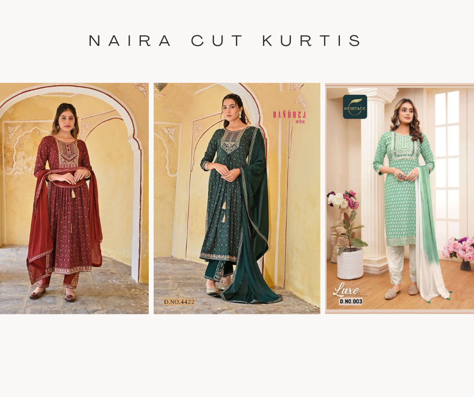 Nyra Cut Kurtis at best price in Chennai by Mohan Textile | ID:  2851361259833