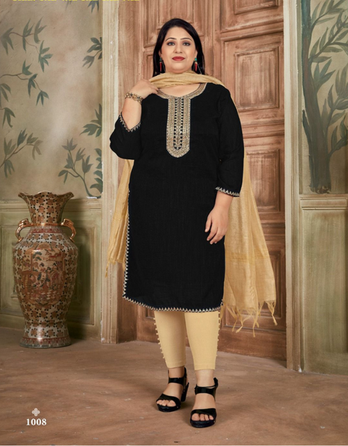 Load image into Gallery viewer, Women Plus Size Party wear Black Kurti Dupatta mahezon
