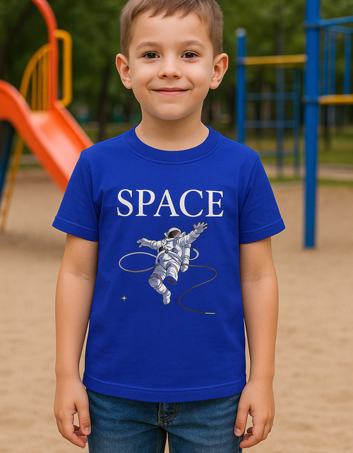 Load image into Gallery viewer, Kid Boy Space Printed T-Shirt Printrove
