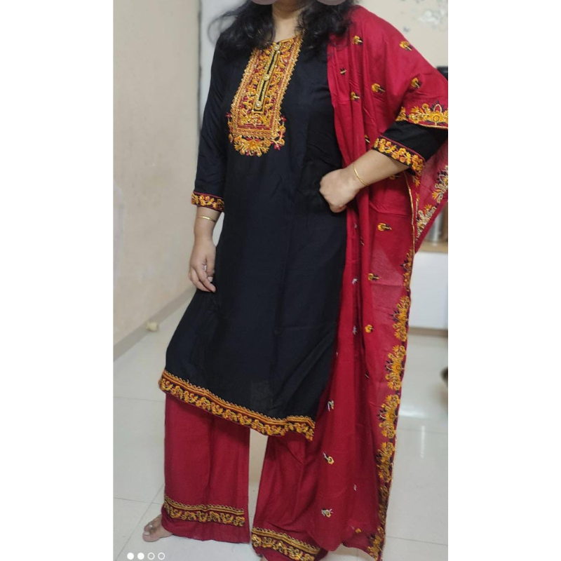 Beautiful Festival wear Women Kurti Plazo with Dupatta set