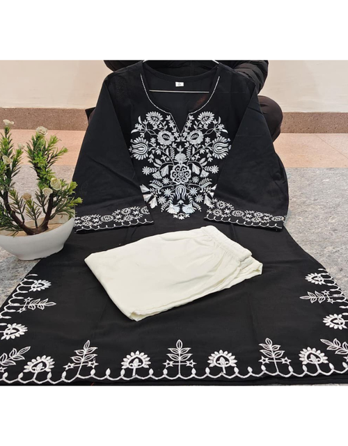 Load image into Gallery viewer, Comfortable Embroidery Cotton Women Co-Ord sets mahezon
