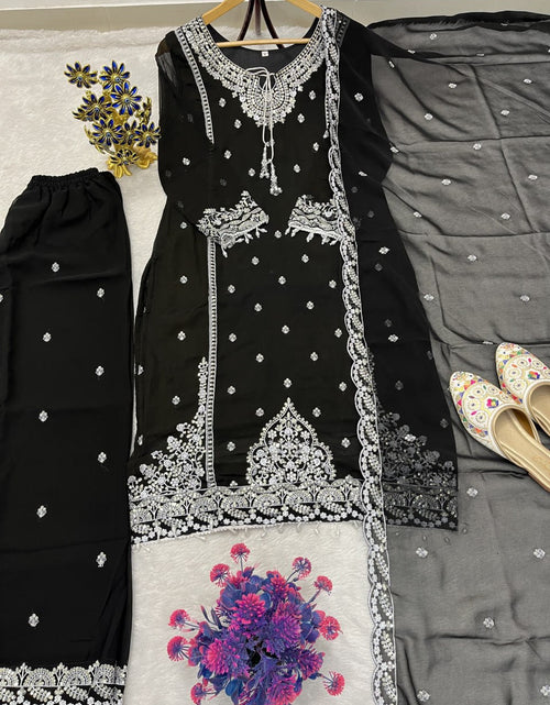 Load image into Gallery viewer, Festive Women Top Palazzo Dupatta Suit mahezon
