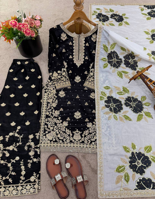 Load image into Gallery viewer, Wedding Wear Women Top Palazzo Dupatta Suit Dress Royal Export
